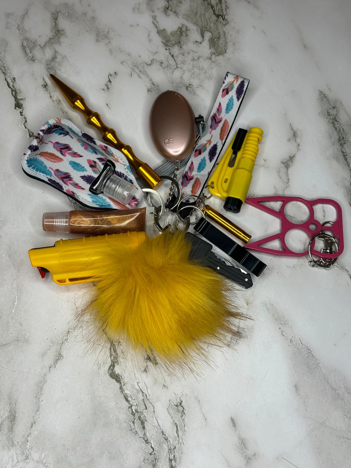 Safety Keychain with Brass