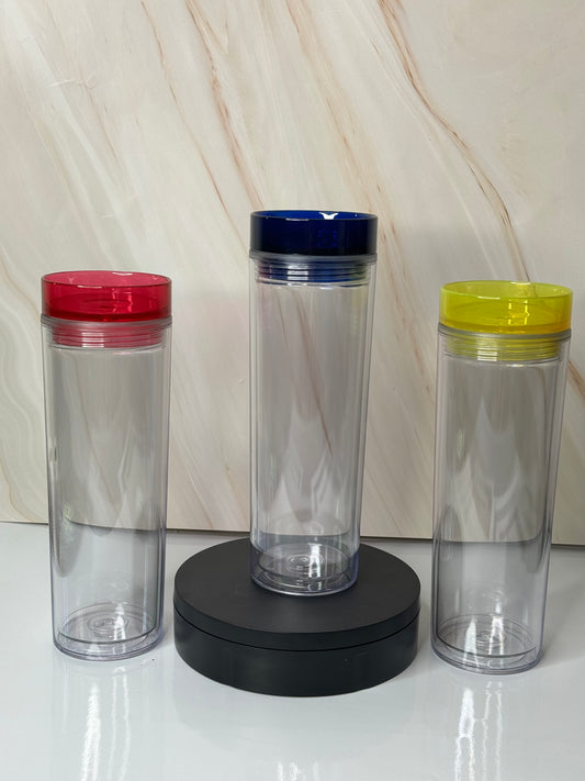 Snowglobe Skinny Tumbler Color Lid